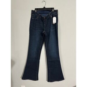 Time and Tru Maternity Flare Jeans Dark Wash Comfort Belly Band Size S